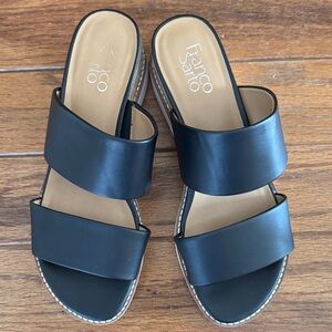 Franco Sarto Black Slide Sandals
